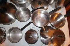 Graniteware Roaster Pan with Lid, Pressure Cooker, Pots, Cake Mold, Graniteware Pot with Lid, Serving Tray, Stainless Cooker Pot, and Frying Pan