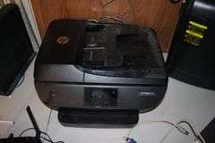 Amazon Basics Paper Shredder, 20 In HP Computer Monitor, HP Pavilion Computer Tower, HP Keyboard, HP Office Jet 5740 Printer, and Misc.