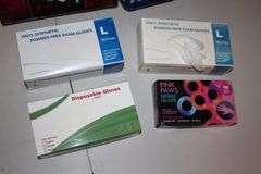 Depend LG Underwear, Large Disposable Gloves, Always Maxi Pads, and Misc.