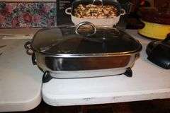 GE Stainless Steel Electric Skillet, Crock Pot, Osterizer Blender, Electric Can Opener, Keurig, K Cup Tray, and Mini Food Chopper