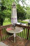 Glass Top Patio Table with Umbrella