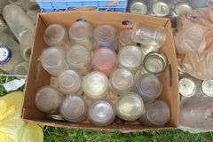 Pressure Cooker, Graniteware Pot with Lid, and Various Sized Glass Canning Jars