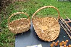 (2) Wicker Baskets, (4) Horseshoes and (2) Pegs, (12) Bowling Pin Decorations, and Misc. Cassette Tapes