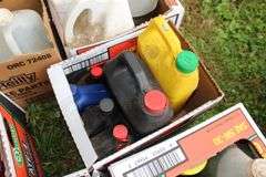 Insect Killer, A/C Pro Refrigerant, Small Engine Oil, Funnel, Laundry Detergent, Vehicle Cleaning Supplies, Antifreeze, and Misc.