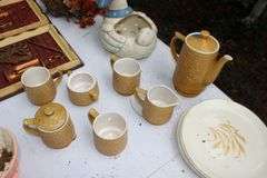 Blankets, Mugs, Stoneware Pitcher and Cups, Golden Wheat Plates and Saucers, Wall Decor, and Misc.