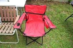 (2) Metal Folding Lawn Chairs and (4) Bag Chairs