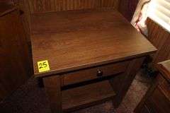 (2) 2-Drawer Night Stands and Single Drawer End Table