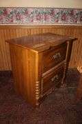 (2) 2-Drawer Night Stands and Single Drawer End Table