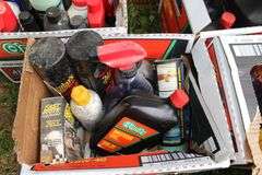 Insect Killer, A/C Pro Refrigerant, Small Engine Oil, Funnel, Laundry Detergent, Vehicle Cleaning Supplies, Antifreeze, and Misc.
