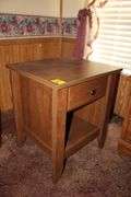 (2) 2-Drawer Night Stands and Single Drawer End Table