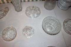 Traditions Fine China Bowls, Saucers, Plates, Butter Dish, Candy Dishes, Vase, Bowls, Juicer, and Misc. Glassware
