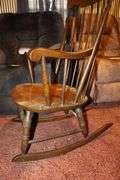 Office Chair and Wooden Rocking Chair