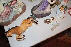 Horse Figurines, Jesus Figurine, Angel Figurines, Decanters, Pitcher, and Misc.