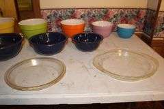 Glass Pyrex Baking Dishes, Pyrex Bowls, Halls Bowls, and Stoneware Bowls