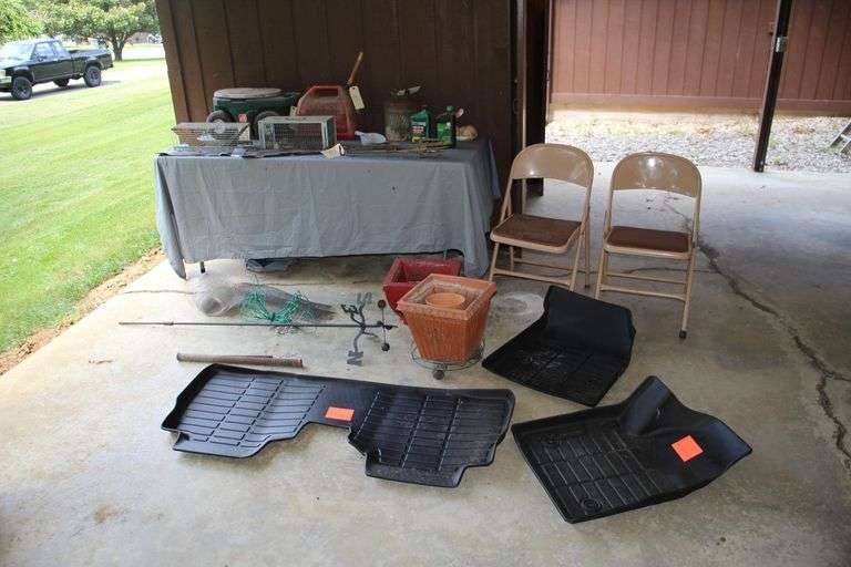 Gas Jug, Live Traps, Weathervane, Garden Stool, and Misc. image