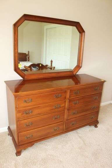 Continental Furniture Cherry Dresser with Mirror image