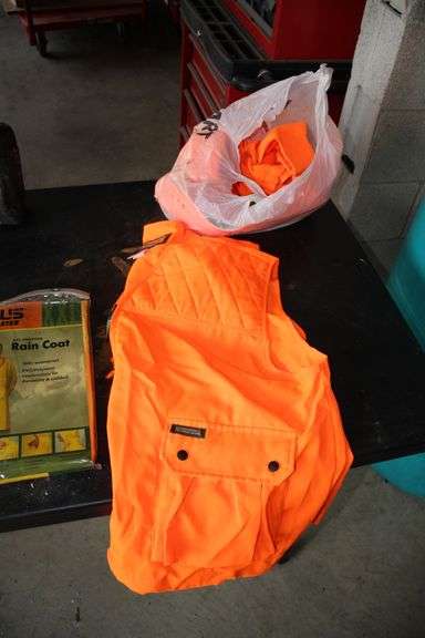 Boat Anchor and Baffle, Coleman Lanterns, Self Inflating Air Pads, Rain Coats, Sun Visor, and Hunting Vest