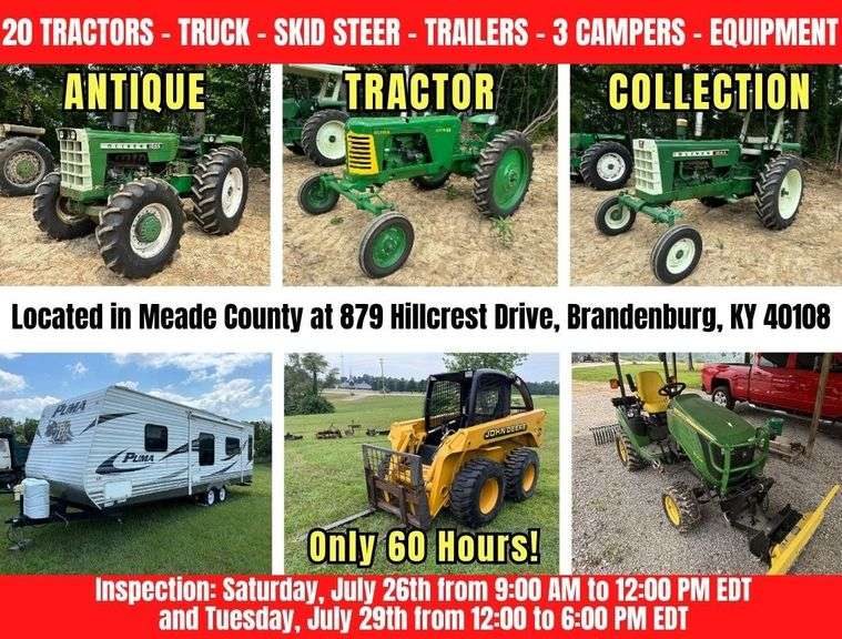 TRACTORS - TRUCK - SKID STEER - TRAILERS - CAMPERS - EQUIPMENT - ONLINE BIDDING ONLY ENDS TUES., JULY 29TH @ 6:00 PM EDT image