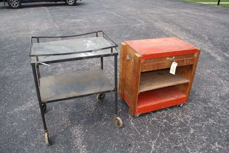 Metal Table and Wood Table image