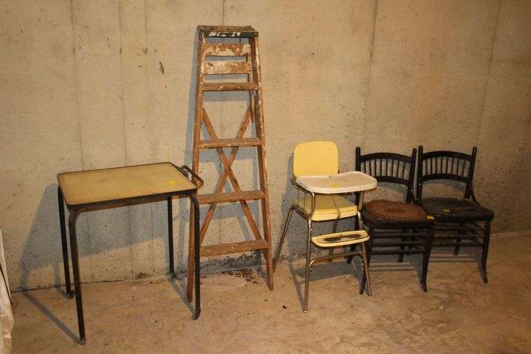 Step Ladder, Table, Chairs, and High Chair image