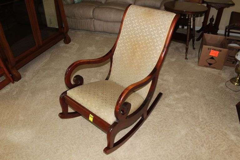 Wooden Upholstered Rocking Chair image