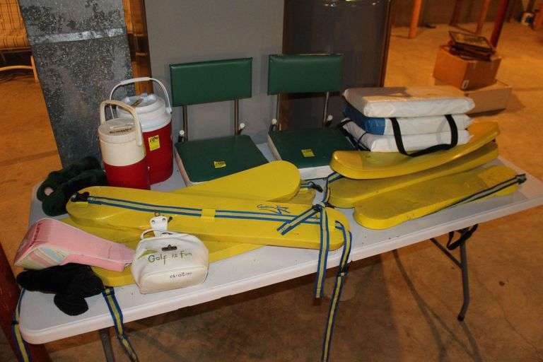 Water Jugs, Stadium Chairs, Boat Seat Cushions, Water Ski Belts, Club Covers, and Golf Balls image