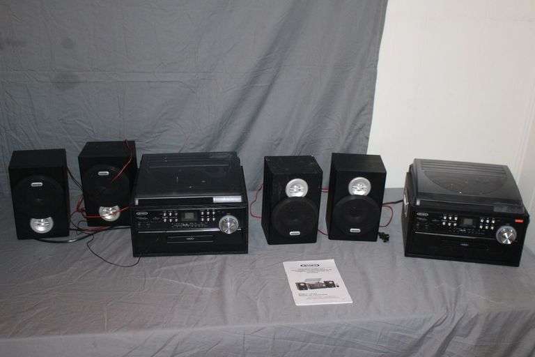 (2) Jensen Stereos and Record Player with (4) Speakers image