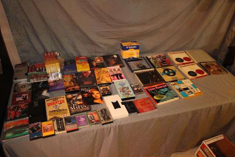 VHS Tapes, DVDs, Cassette Tapes, Audio Tape Reels, and Misc.