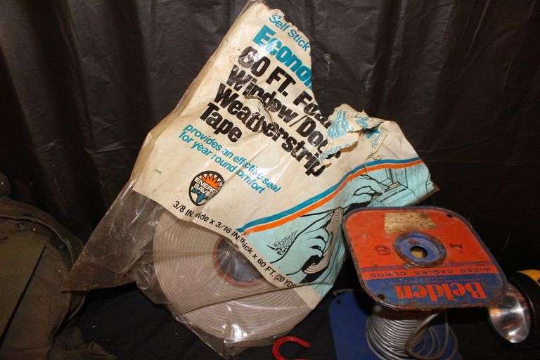 (2) Claw Hammers, Belden Electrical Wire, Electrical Cord, Abrasive Blade, Weatherstrip Tape, Lights, and Misc.