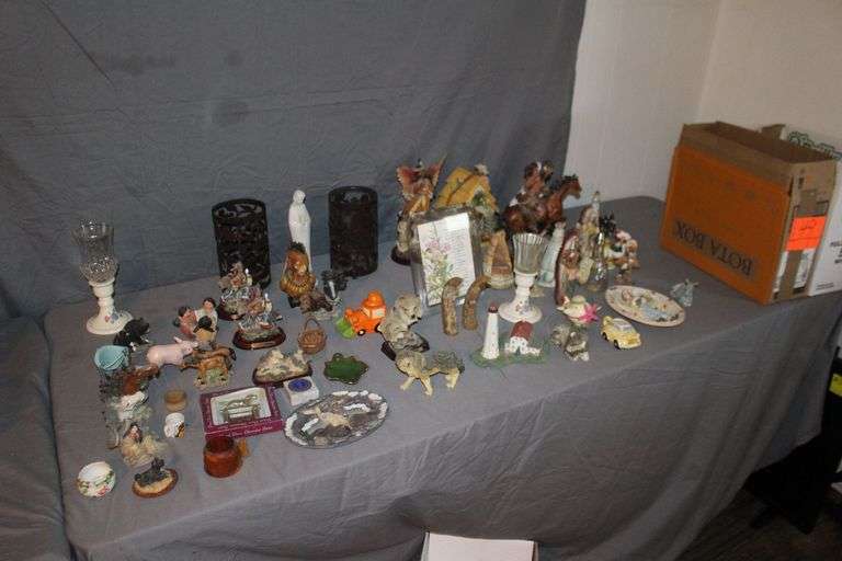 Unique Collection Figurines, Candle Holder and Globe, Vase, Bird House Decoration, and Misc. Figurines image