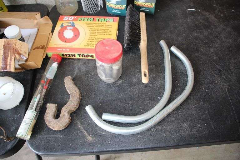 Flags, Expanded Metal, Door Hanger,  50 Ft Fish Tape, Downspout Strainers, and Misc. Items