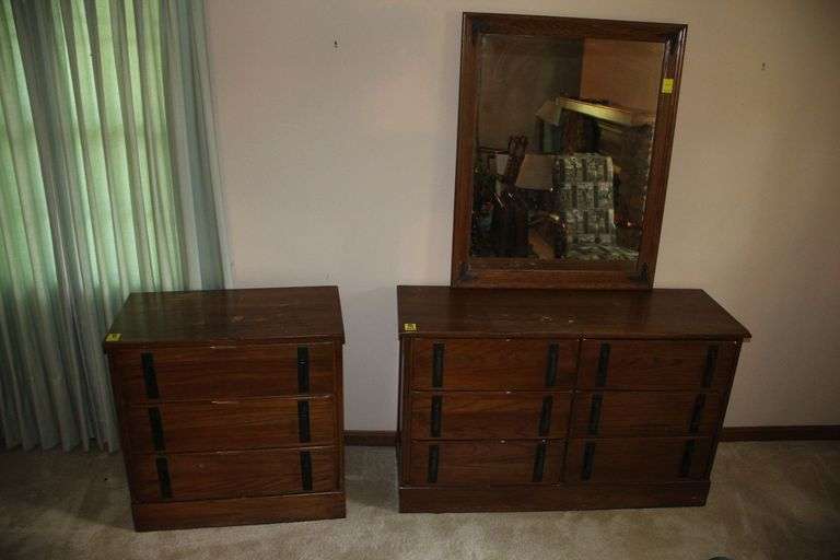 3 Drawer Chest and Dresser with Mirror image