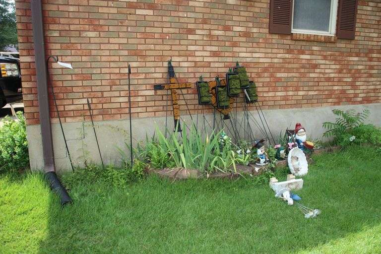 Shepherds Hooks, Planting Foam Stand, and Misc. Yard Figurines image