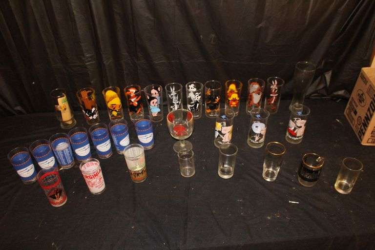 Looney Toon Glasses, (9) 2010 Derby Glasses, E.T Glasses, 2003 Derby Glass, and Misc. Decorative Glasses image
