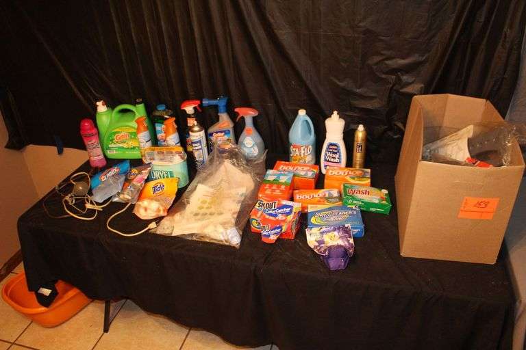 Laundry Detergent, Febreeze, Cleaning Supplies, Dryer Sheets, and Misc.