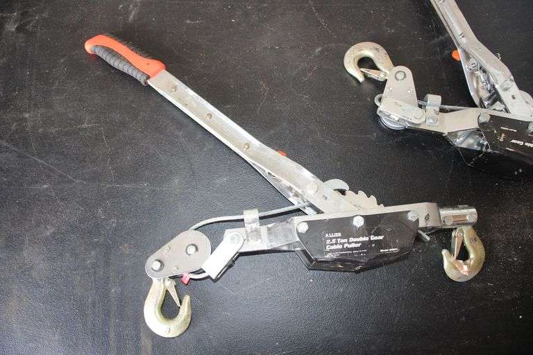 (2) Allied 2.5 Ton Double Gear Cable Puller