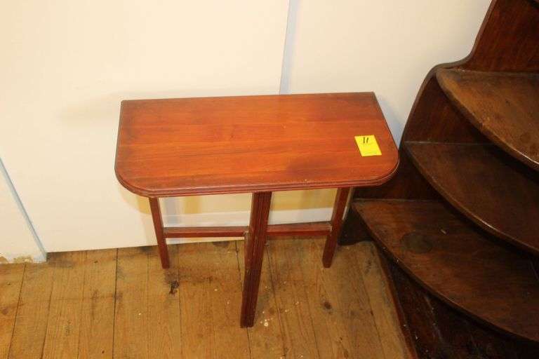 End Table, Single Drawer End Table, Corner Shelf, and Wicker Stool