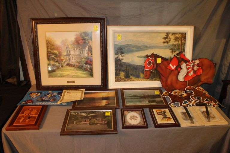 Victorian Guardian 2 Framed Picture, Various Size Frame Pictures, and Horse and Jockey Yard Decorations