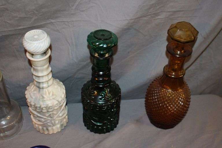 Glass Decanters, Coca Cola Glass, Liquor Barn Glass, Pens, Wall Decorations, Decanter, and Misc.