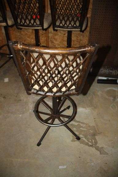(4) Cushioned High Back Bar Stools