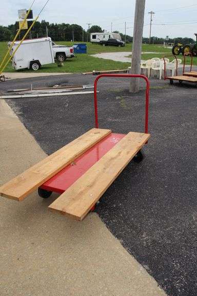 Platform Cart with Boards Bolted To It image