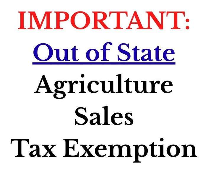 Out of State Ag Sales Tax Exemption image