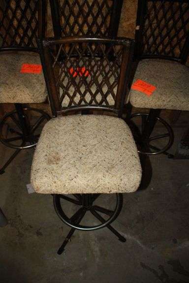(4) Cushioned High Back Bar Stools