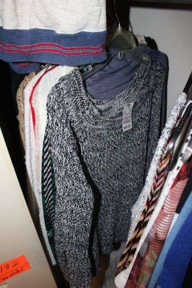 42 Regular Leather Jacket, Large Leather Jacket, Sweaters, Jackets, Suitcases, and Misc. Clothes