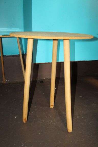 (2) Office Chairs and (2) Circular Glass Top End Tables
