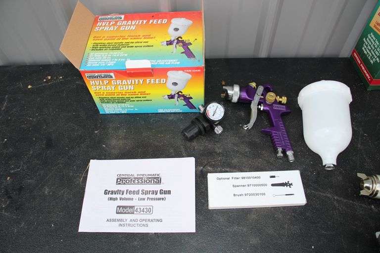 Central Pneumatic Paint Spray Gun and HVLP Gravity Feed Spray Gun