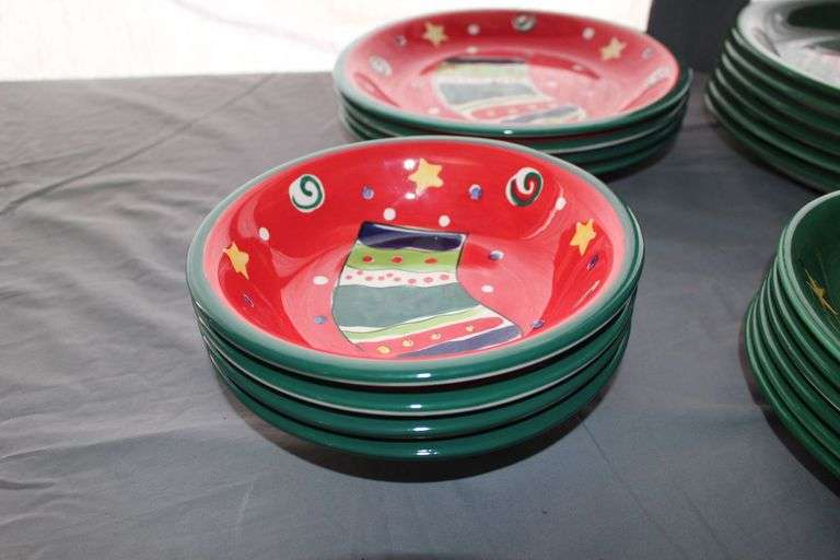 Gibson Santa Claus and Stocking Plates, Saucers, and Bowls