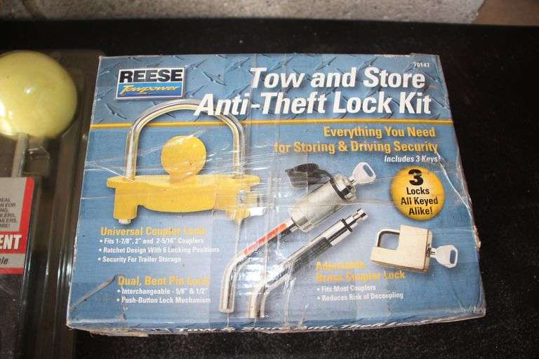 2-Piece Magnetic Trailer Alignment Kit, Reese Tow, and Store Anti Theft Lock Kit