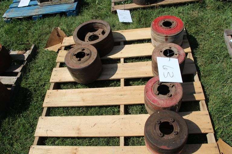 (6) Wooden Tractor Belt Pulleys image