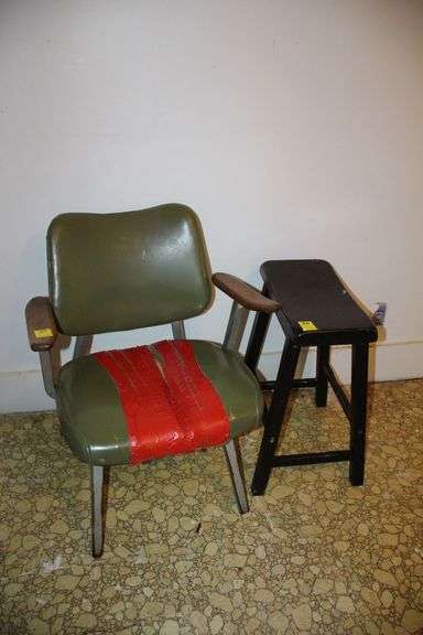 Wooden Bar Stool and Cushion Arm Chair